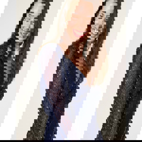 Blue Vanilla Angel Sleeve Sequin Mini Dress