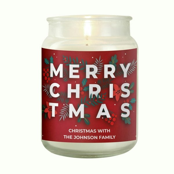 Personalised Memento Company Personalised Christmas Large Scented Jar Candle