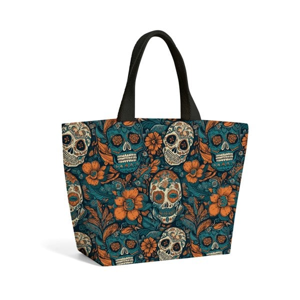 Warren Reed Dia De Los Muertos Skulls Pattern Beach Shopper Tote Bag