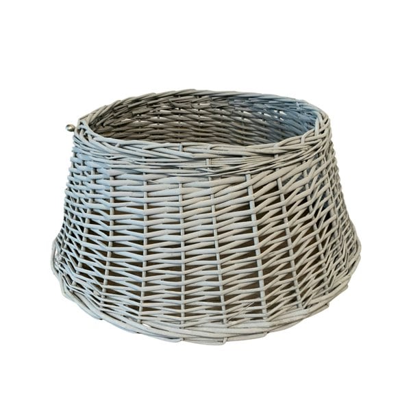 Samuel Alexander 40/58cm Samuel Alexander Deluxe Wicker Willow Christmas Tree Skirt - Medium Light Grey