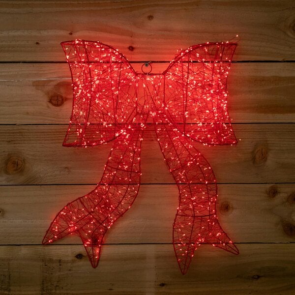 Samuel Alexander 58cm Light up Red Galaxy Christmas Bow with 960 Red LEDs