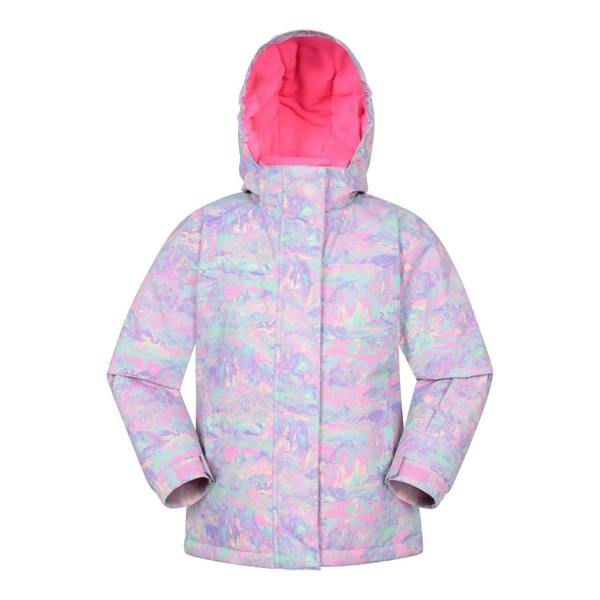 Mountain Warehouse Childrens/Kids Snowdrop Watercolour Ski Jacket - Pale Blue - 