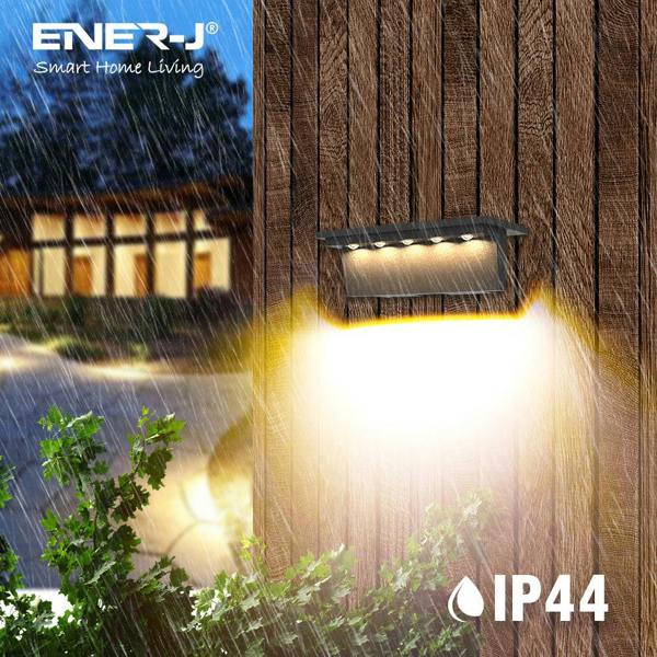 ENER-J 2 Pc Pack Solar Powered Deck / Fence Light with 5 LEDs, 2 Colour Switchable - 3000K & 6000K
