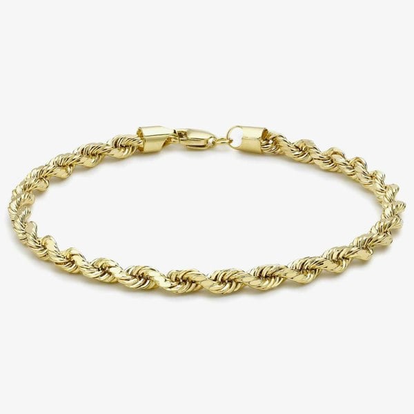 T. H. Baker 9ct Diamond Cut Rope Bracelet 7.5 Inch 1.26.7122