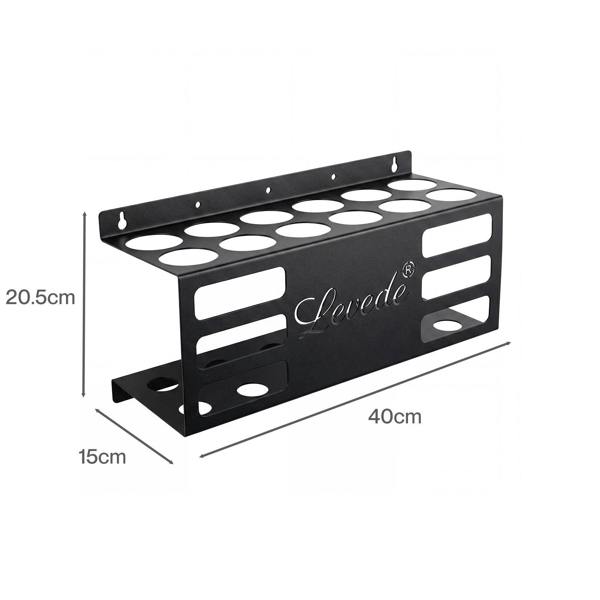 Levede Silicone Tube Holder 12 Hole Carbon Steel Wall Mount Garage Van Black