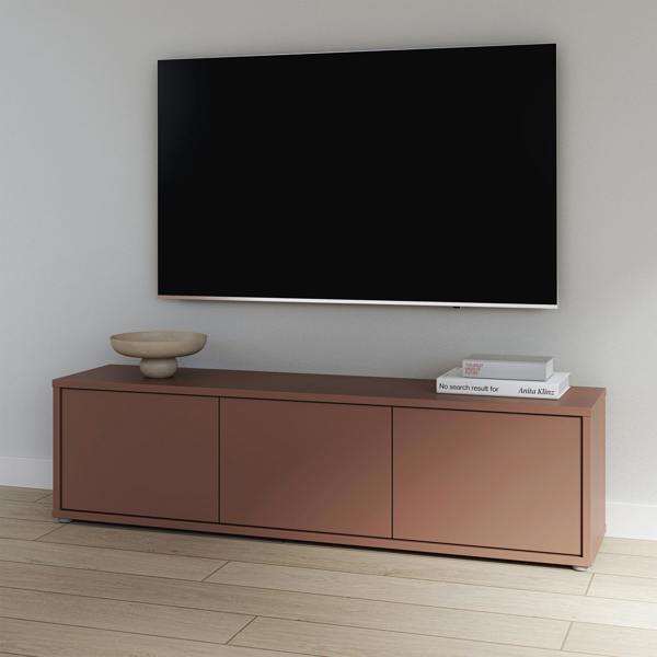 Furniture To Go Alice Springs Wide TV Cabinet with 3 Doors Push-to-Open in Terracotta
