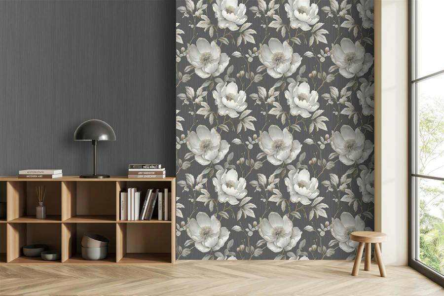 Alethia Floral Black Wallpaper image 4