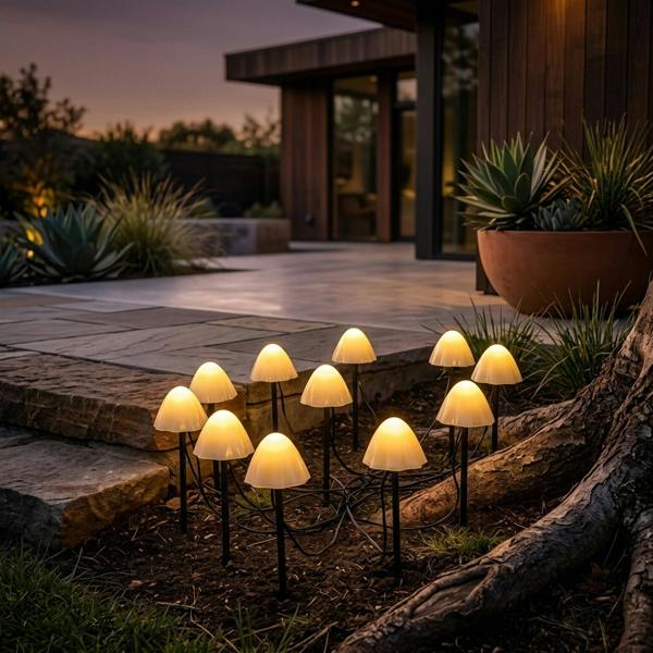 Garden Greatness Pixie Mini Mushroom Garden String Lights