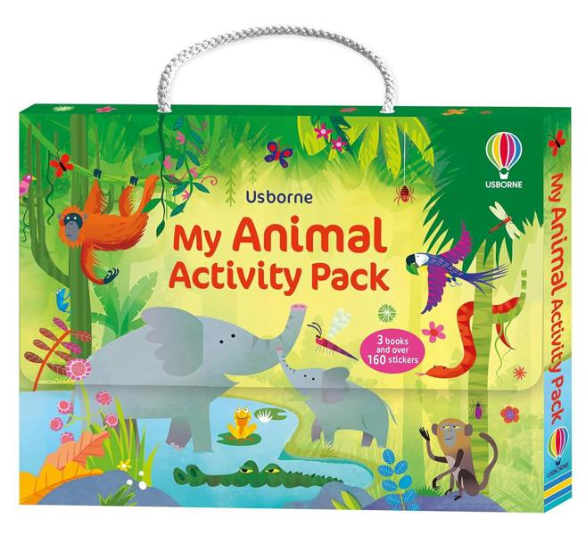 Usborne Animals Activity Pack 3 Books Box Set | Sticker Book with 200+ Stickers, Colouring Book & Spotting Activity Book for Kids