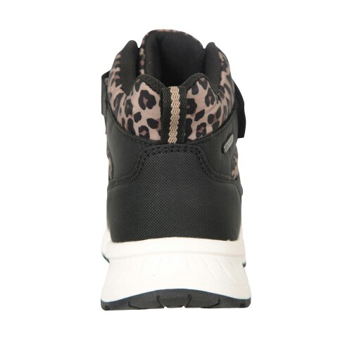 Mountain Warehouse Kids Jupiter Adaptive Leopard Print Walking Boots - Black/Pink