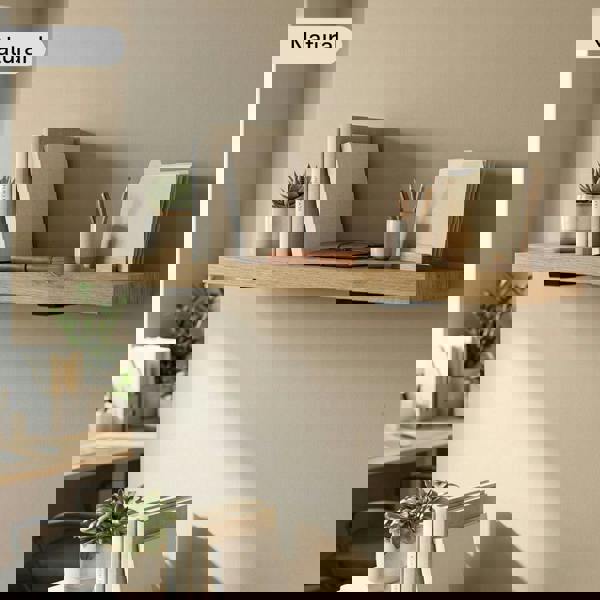 TRL Furniture Premium Solid Oak Shelves with Steel Brackets