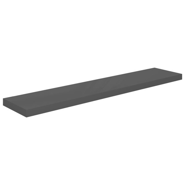 Berkfield Floating Wall Shelves 4 pcs High Gloss Grey 120x23.5x3.8 cm MDF