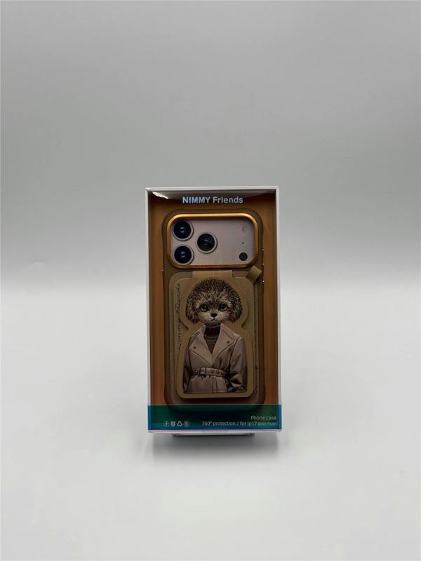 Nimmy Friends Nimmy Teddy Magnetic Combo Case with Detachable MagSafe Card Holder Stand for iPhone 17 Pro Max 6.9" Brown - N-CXMC-KTZH-IP17-PRO-MAX-14