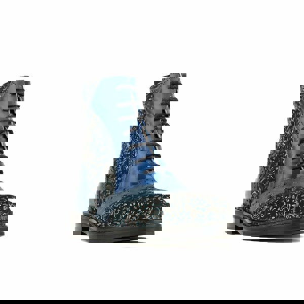 Embassy London Brick Lane Boots - Blue - Women's leather oxford higher ankle boot with brogue detail