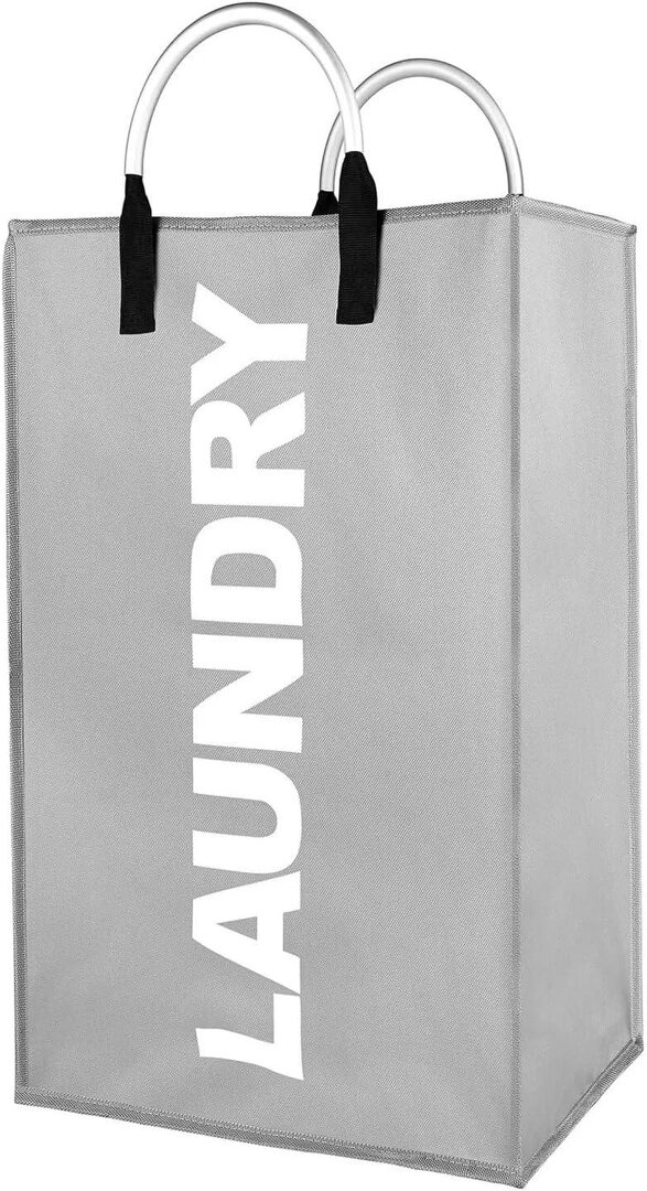 ATEK Collapsible Laundry Basket Folding Clothes Hamper Light Grey