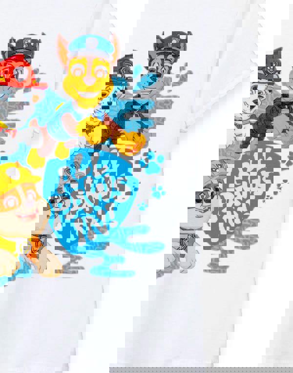 Paw Patrol Unisex Kids White All Paws In Short Sleeved T-Shirt