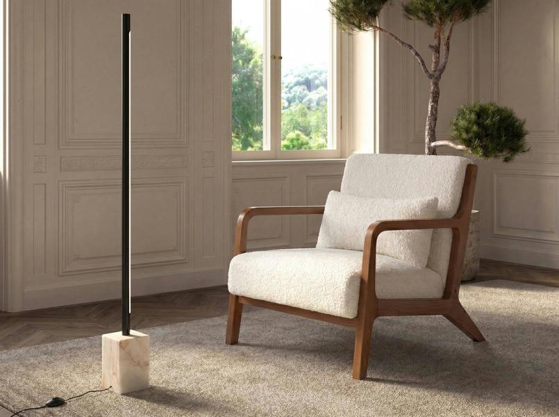 Angel Cerdá Black steel floor lamp with porcelain marble base 8101