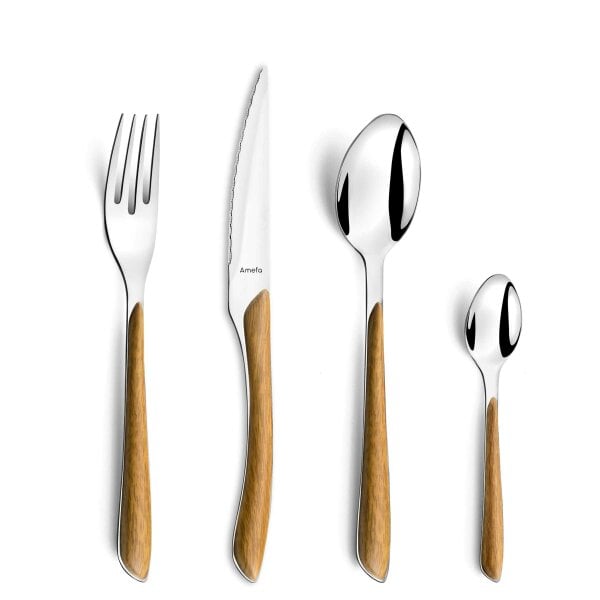 Amefa Eclat Nature Wood Effect Cutlery Set 24 Piece