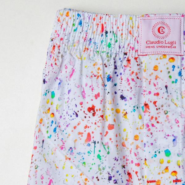 PAINT SPLASH POPLIN COTTON PRINT BOXER SHORTS - Premium Men's Patterned Shirt by Claudio Lugli | Bold Design, Tailored Fit, Best Printed Shirts