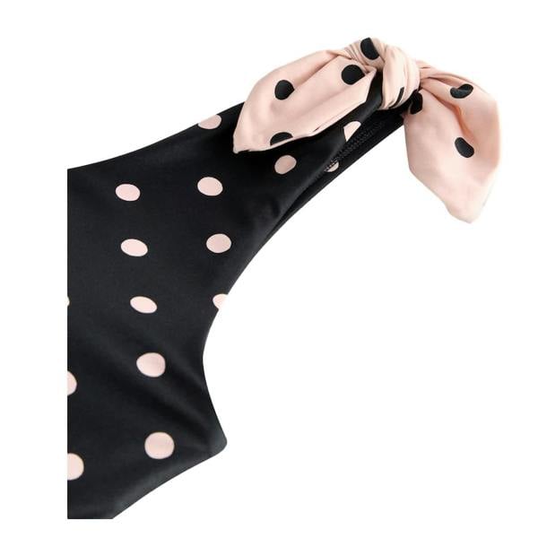 Cath Kidston Womens/Ladies Polka Dot One Shoulder One Piece Swimsuit - Black - 