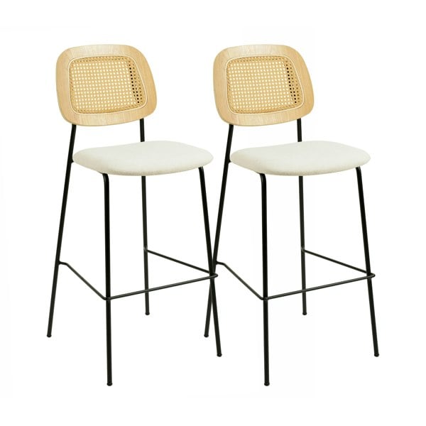 Furniture Edit Anais Natural Rattan Counter Stool - Set of 2