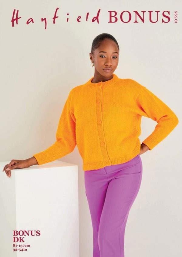 Hayfield Bonus DK Knitting Pattern 10595, Cardigans for Women, 32 - 54 Inches - Advanced