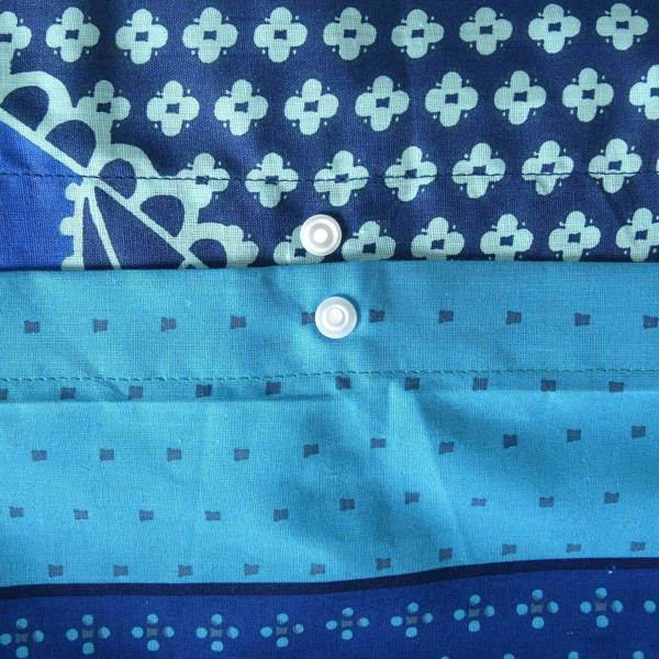 Smart Living Reversible Polycotton Paisley Mandala Duvet Cover and Pillowcase Set - Blue