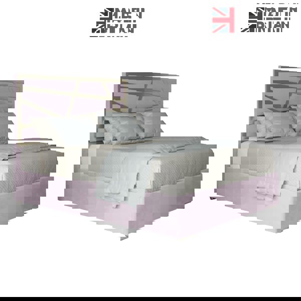 Casa Magna Arabella Upholstered Soft Velvet Metal Bed Frame - Pink