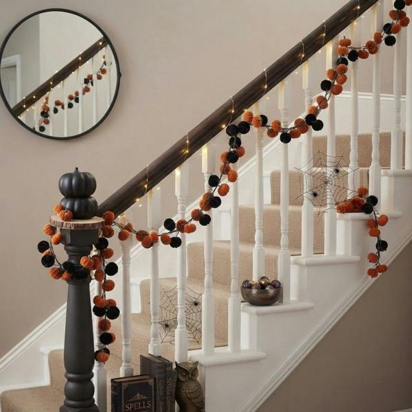 Garden Greatness Haunted Halloween Velvet Pumpkin Garland