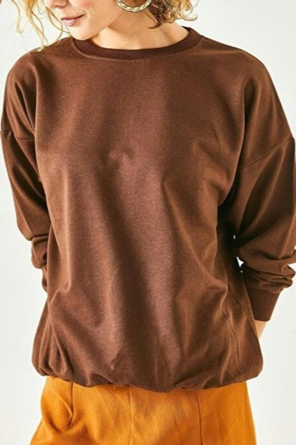 Hoxton Gal Basic Soft-Textured Oversized Sweatshirt
