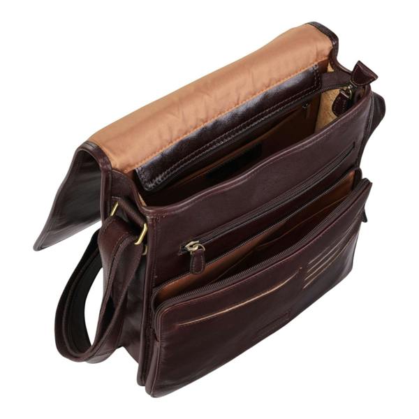 Infinity Leather Leather Vintage Messenger Shoulder Crossbody Travel Business Bag - Ranger