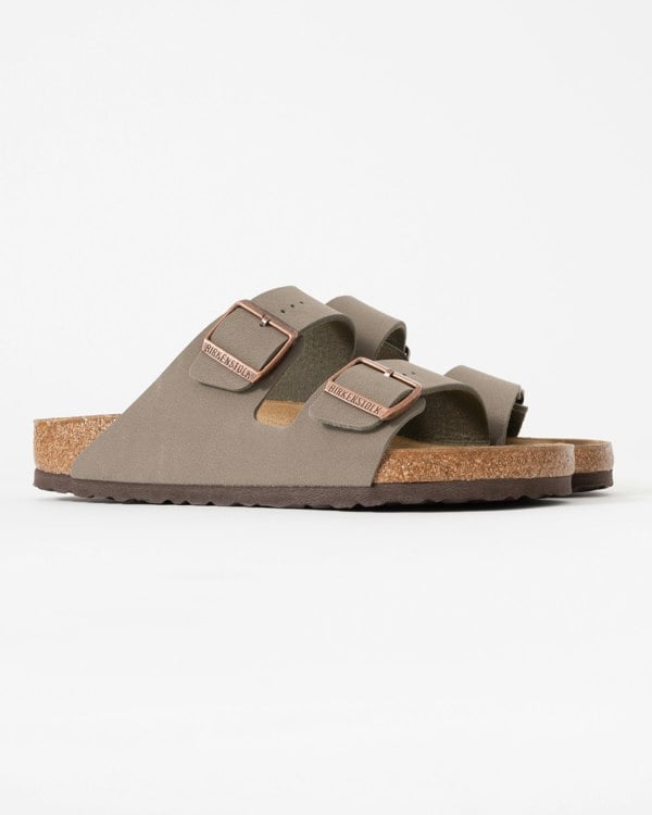 Birkenstock Arizona Birko-Flor Nubuck Unisex Sandals - Stone