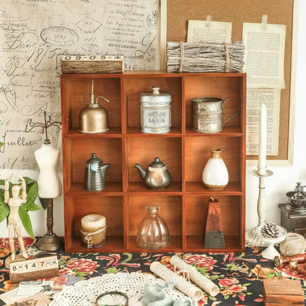 Living and Home Vintage Minimalist Style Nine Palace Grid Storage Box