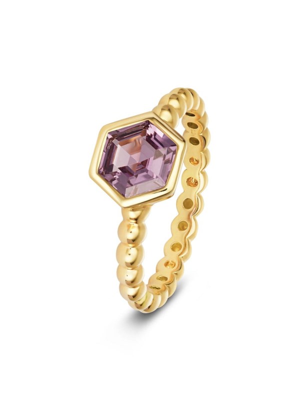 Gemdaia Violet Sapphire Hex Ring