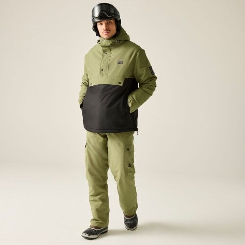 Dare 2B Mens Freeride III Overhead Ski Jacket - Black/Martini Olive
