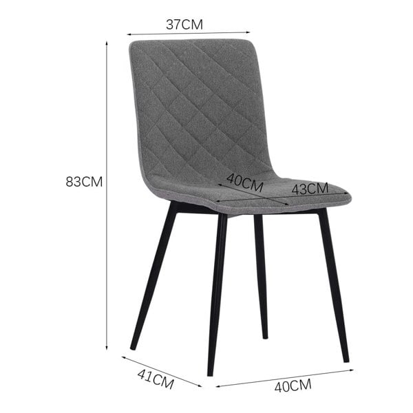 83cm Height Set of 4 Linen Upholstered Comfy Dining Chairs Dining Chairs Living and Home