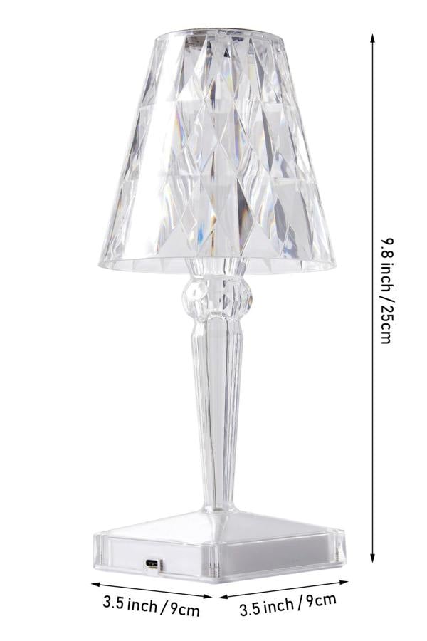 Living and Home Crystal Diamond RGB LED Table Lamp with Remote Control