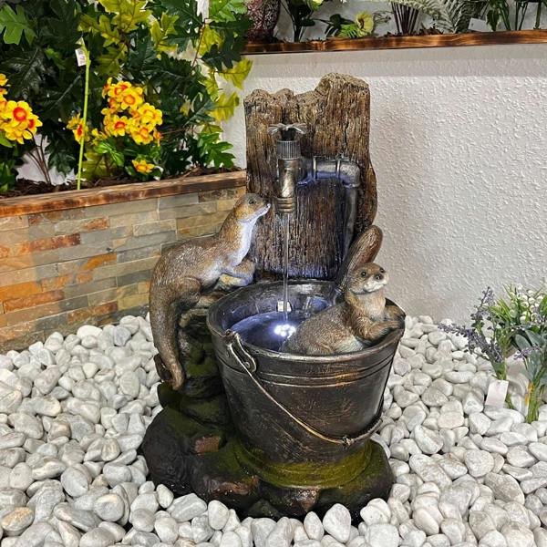 Tranquillity Water Features Otters at Tap Animal Animal Fountain Water Feature