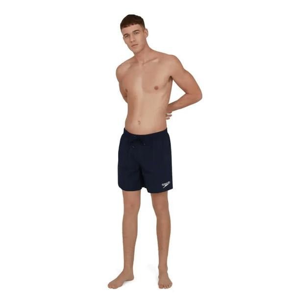 Navy Speedo Essentials 16’’ watershorts with white logo and elasticated waist