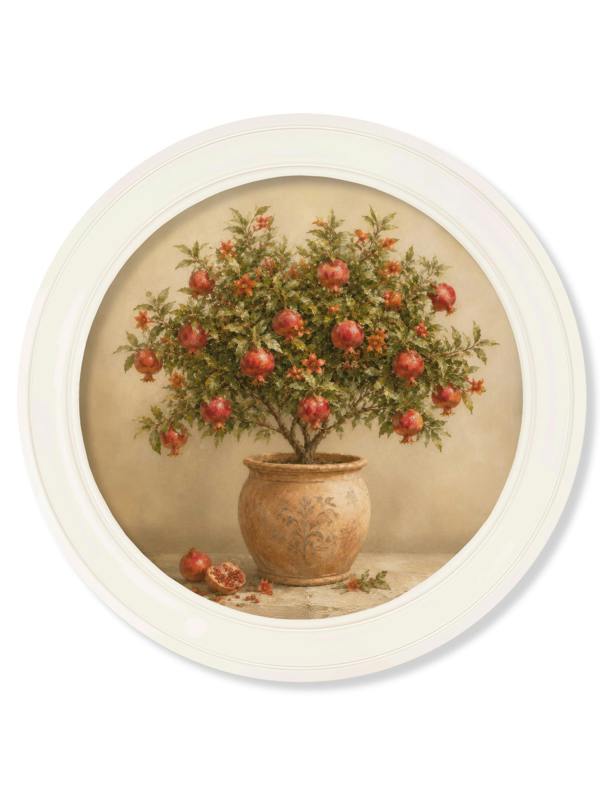 Exceptional Art The Pomegranate Tree - Oxford Strong White Round Frame