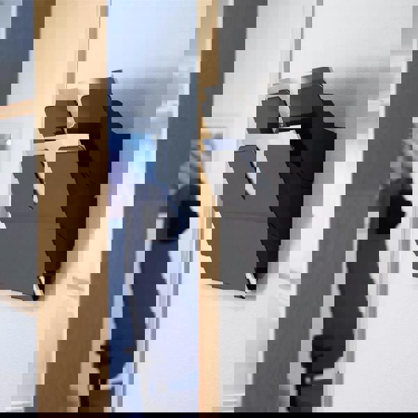 Durable FLEXIPLUS 2 Wall Mounted Literature Tray | A4 Landscape Holder | Black