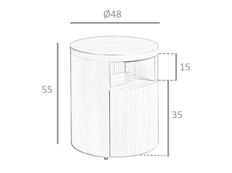 Angel Cerdá Bedside Table White Wood 7006