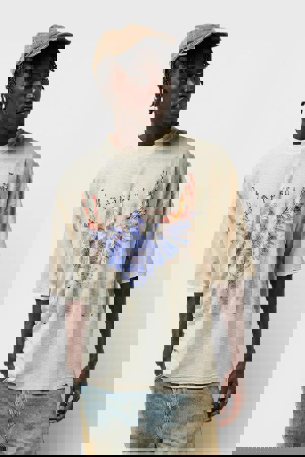 Represent Reversible  Men's Rep Living Legacy Oversized T-Shirt Washed Ecru