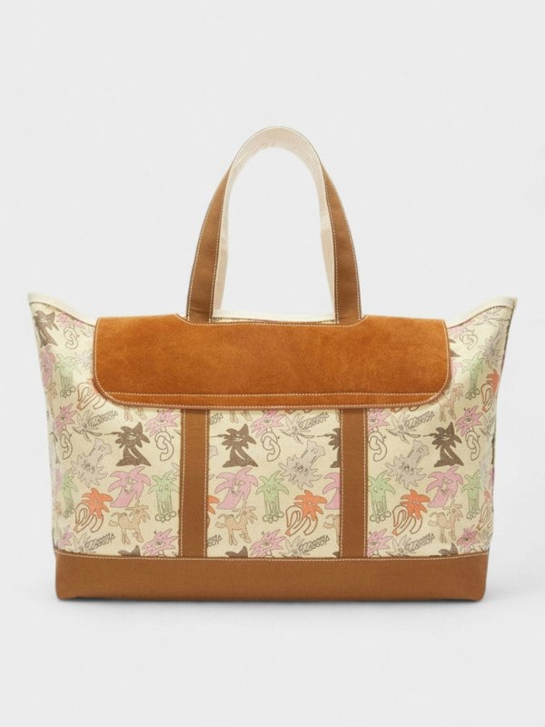 Palm Angels All Over Print Palm City Tote Bag Beige - Supplied FashionPalm Angels