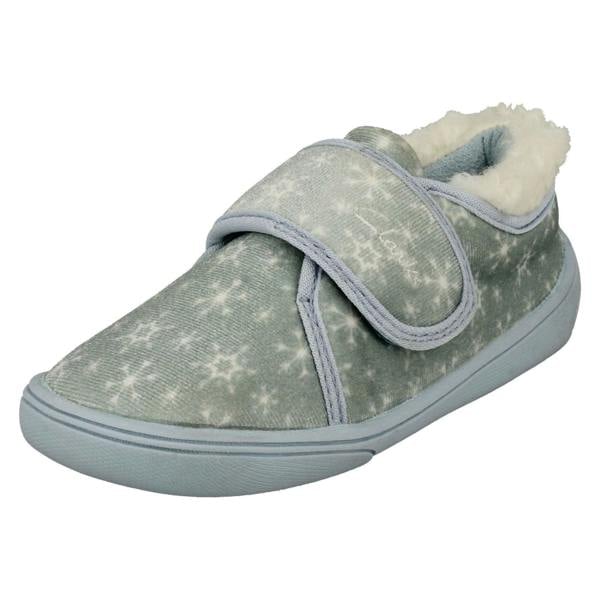 Clarks Girls Clarks Snowflake Detailed Frozen II Slippers Holmly Ice