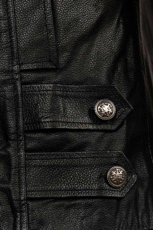 Infinity Leather Mens Cowhide Leather Peacoat-Leiden