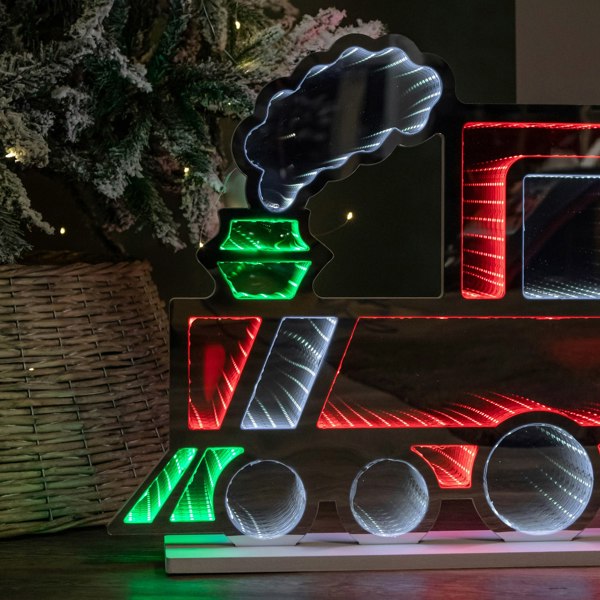 Samuel Alexander 60cm Standing Christmas Train Infinity Decoration with Multi-Coloured LEDs