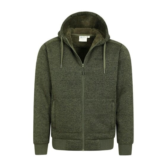 Mountain Warehouse Mens Nevis II Faux Fur Hoodie - Green