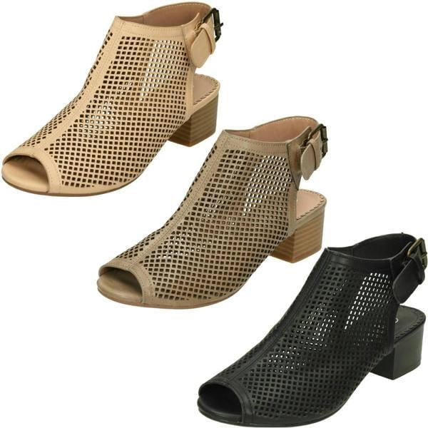 Savannah Ladies Savannah Mid Heel Peep Toe Sandals