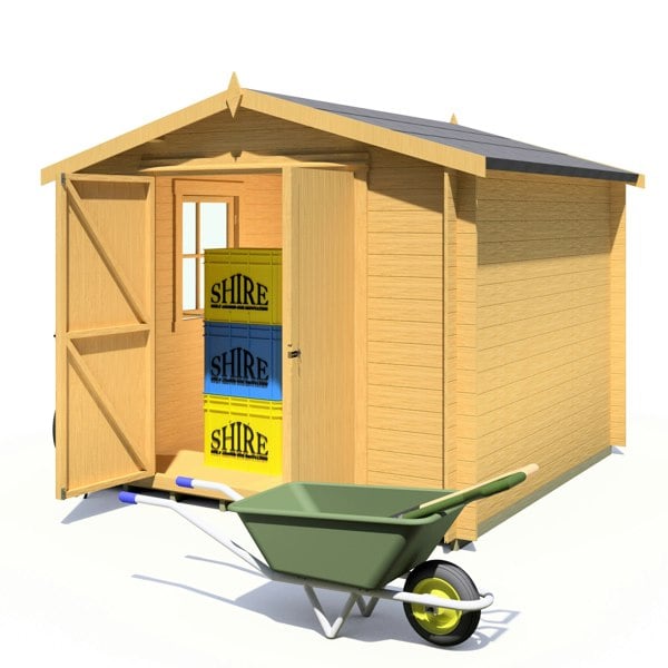 Shire Bradley 9x9 Log Cabin 19mm interlock Cladding - Best Shed